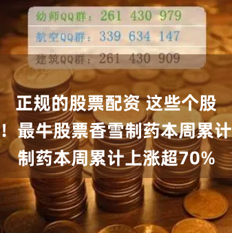 正规的股票配资 这些个股被大幅加仓！最牛股票香雪制药本周累计上涨超70%